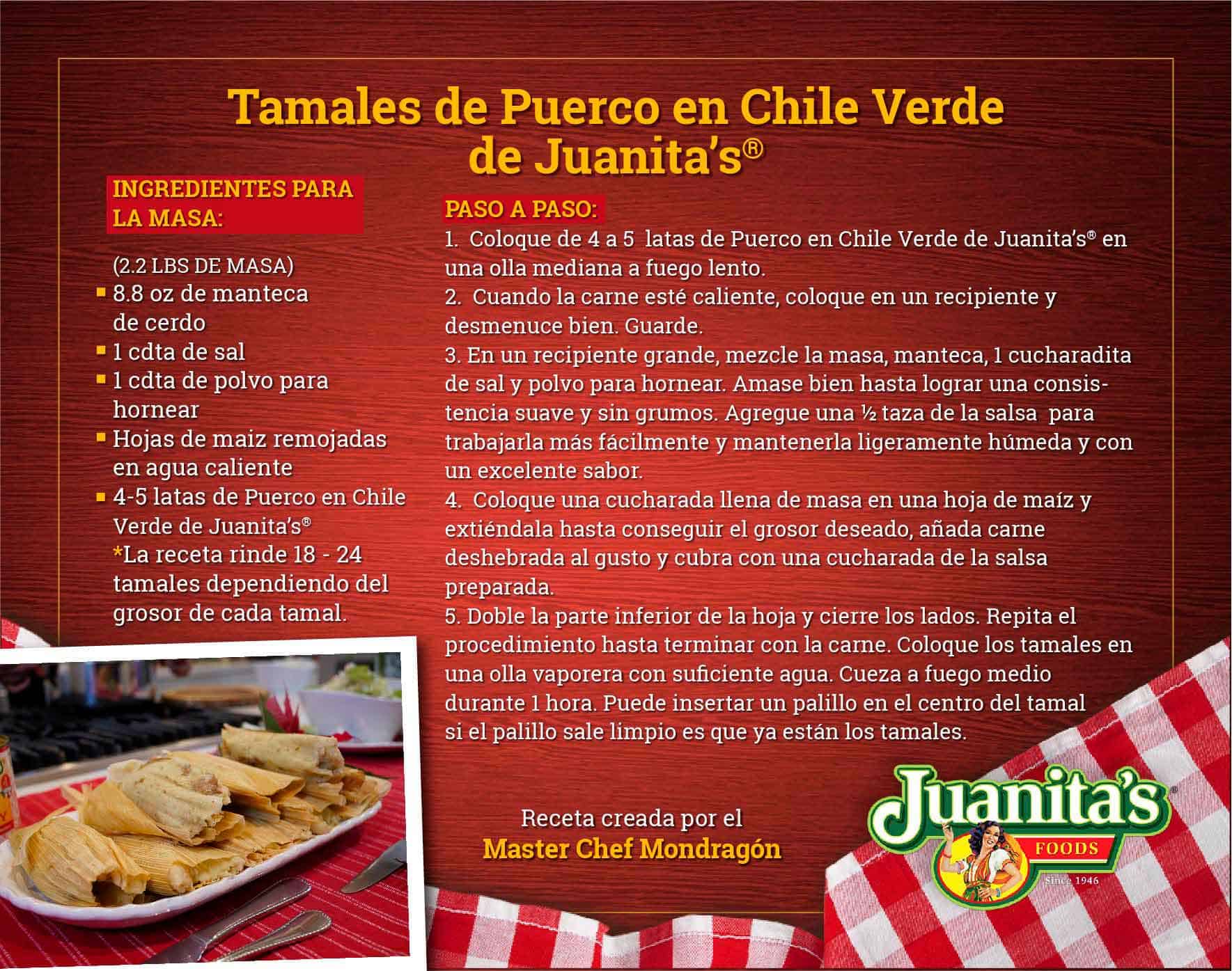 Tamales de Puerco en Chile Verde de Juanita's | Juanita's Foods